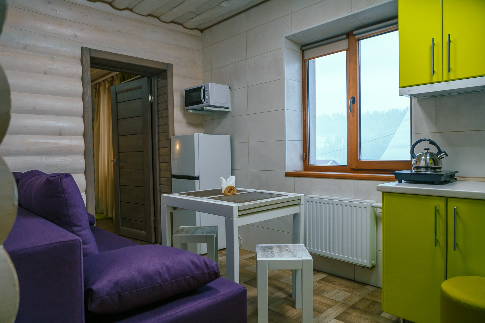 Family Two-Room Apartment with Balcony (Kitchen Area Access)