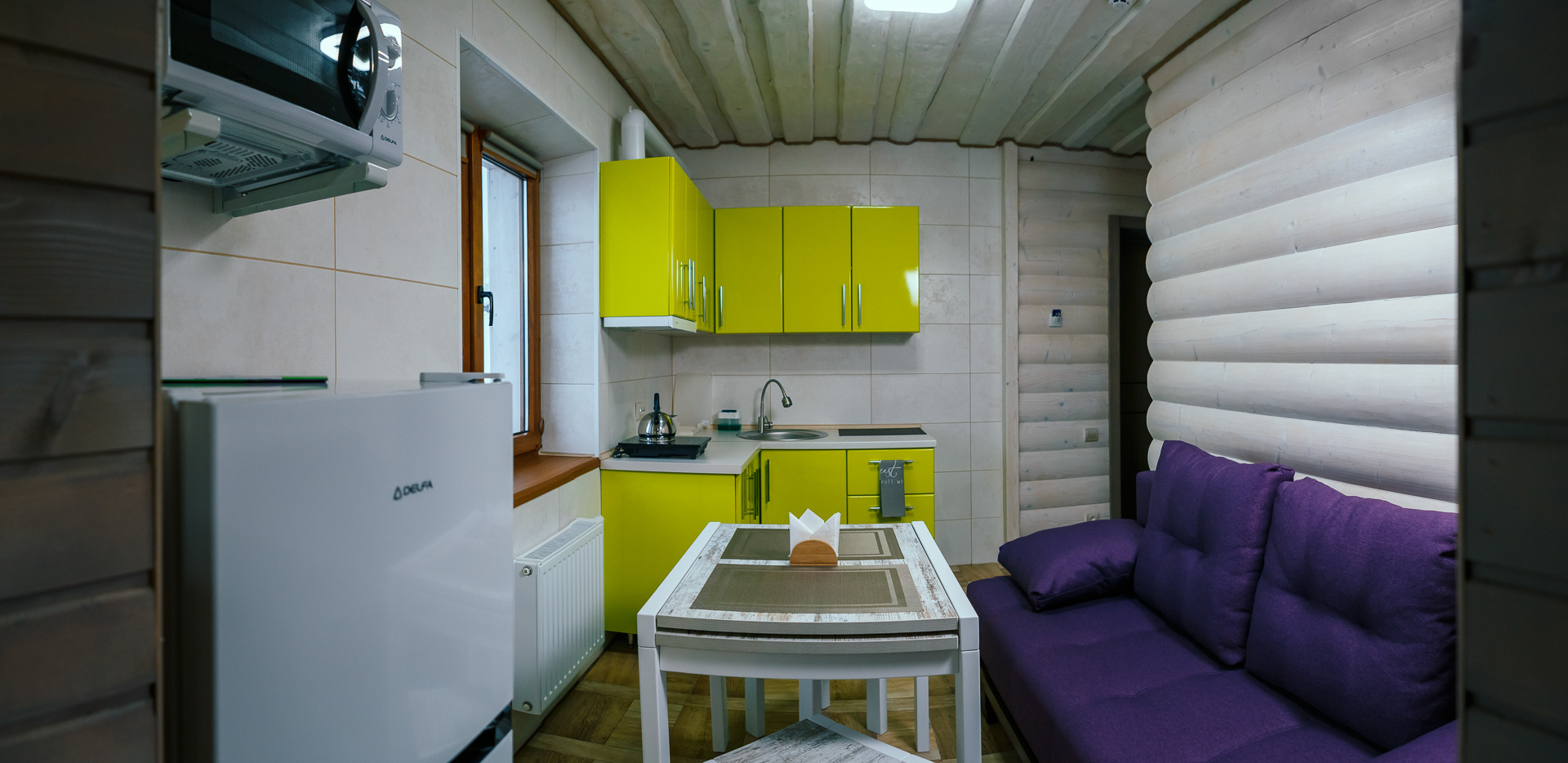 Family Two-Room Apartment with Balcony (Kitchen Area Access)